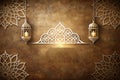 Arabesque shadow overlay on old brown background Royalty Free Stock Photo