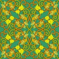 Arabesque style floral Damask colorful vector seamless pattern. Elegance vintage arabian background. Abstract hand drawn mandala