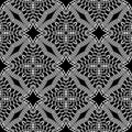 Arabesque style greek vector seamless pattern. Black and white ornamental floral background. Ethnic repeat geometric Royalty Free Stock Photo