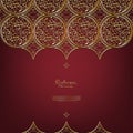 Arabesque Thai element elegant gold background border vector