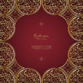 Arabesque Thai element gold flower background template vector