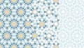 Arabesque tile, mosaic repeating vector border.