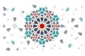 Arabesque vector round tile element.