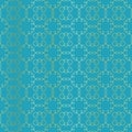 Arabesque vignettes seamless pattern. Turquoise Royalty Free Stock Photo