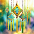 Arabesque Wind Chime, Close Up, Colorful Outdoor Decoration