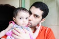 Arabian baby girl and her father Royalty Free Stock Photo