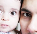 Arabian baby girl and her father Royalty Free Stock Photo