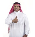 Arabian Business man hand with thumb up. Isolated