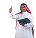 Arabian Business man hand with thumb up. Isolated