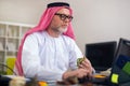 Arabian business man in his home office Royalty Free Stock Photo