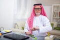 Arabian business man in his home office Royalty Free Stock Photo