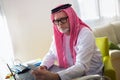 Arabian business man in his home office Royalty Free Stock Photo