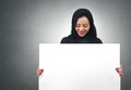 Arabian business woman holding a white board isolated Royalty Free Stock Photo