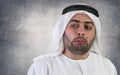 Arabian businessman with a weird expression