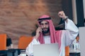 Arabian businessman working in modern startup office Royalty Free Stock Photo