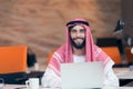 Arabian businessman working in modern startup office Royalty Free Stock Photo