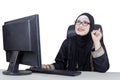 Arabian businesswoman birthing of new idea