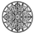 Arabian Circular Panel was found in a Mosque, vintage engraving