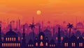 Arabian cityscape Sunset