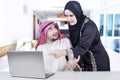 Arabian couple arguing in the living room Royalty Free Stock Photo