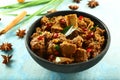 Arabian cuisine - delicious and spicy mutton curry Royalty Free Stock Photo