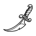 Arabian dagger khanjar tattoo template