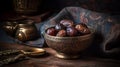 Arabian dates in a decorative bowl , generative ai tools