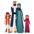 Arabian family. Arabian man and woman with boy and girl