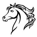 Arabian horse profile head black vector design