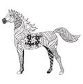 Arabian horse zentangle stylized, vector, illustration, freehand Royalty Free Stock Photo