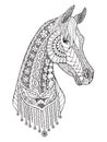 Arabian horse zentangle stylized, vector, illustration, freehand Royalty Free Stock Photo