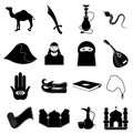 Arabian icons set Royalty Free Stock Photo