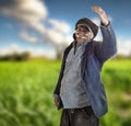 Arabian lebanese farmer proud of his land