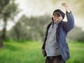 Arabian lebanese farmer proud of his land