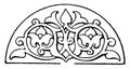 Arabian Lunette Panel is a semi-circle design, vintage engraving