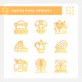 Arabian luxury lifestyle gradient linear vector icons set Royalty Free Stock Photo