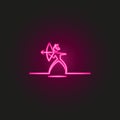 Arabian man archer neon style icon. Simple thin line, outline vector of desert icons for ui and ux, website or mobile application