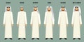 Arabian men in headscarves of various types vector poster