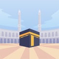 Arabian moslem kaba mecca with modern cartoon flat style vector