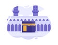 Arabian moslem kaba mecca with modern cartoon flat style vector, Islamic Qaabah Building Icon Concept