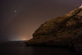 The arabian night on the sea of Oman, with reflections, stars an