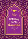 Arabian nights birtday invitation