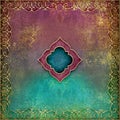 Arabian Nights - ornate gold border with vibrant grunge background