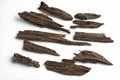 Arabian Oud, Agarwood, also called aloeswood, aloes, incense chips Royalty Free Stock Photo