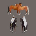 Arabian riders and horses