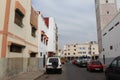 Arabian street with the parking cars on the road, Agadir, Morocco. Royalty Free Stock Photo
