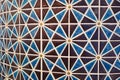 Arabian Style Brown and Blue Colored Geometric Pattern Mosaic Tiled Curve Wall Royalty Free Stock Photo