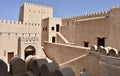 Crenellated Parapets and Staircases in Nizwa Castle Royalty Free Stock Photo