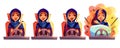 Arabian woman driving car vector illustration