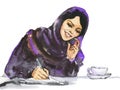 Arabian woman talking a phone